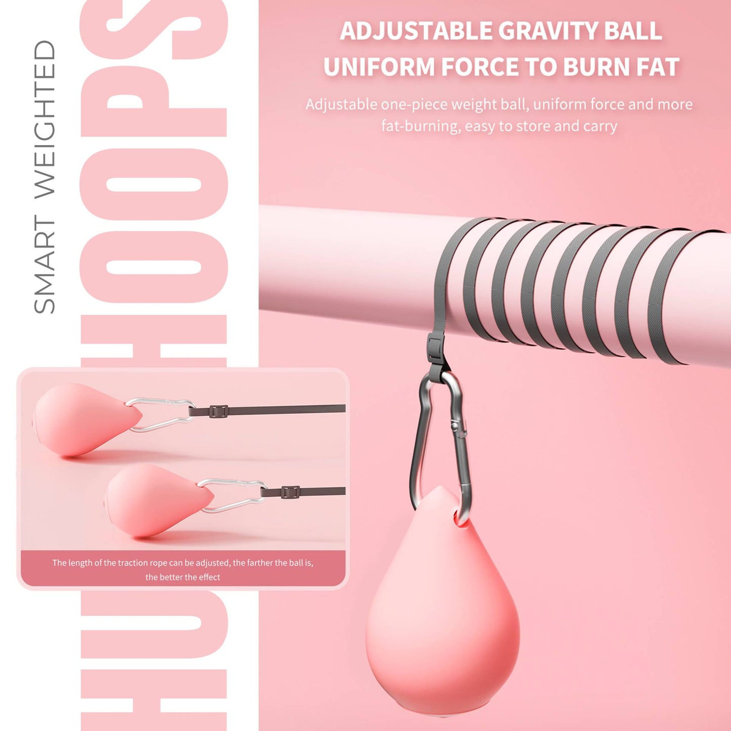 Pink Weighted ball for the smart hula hoops