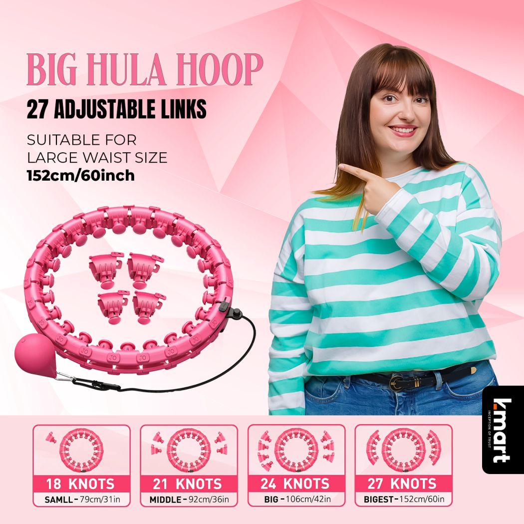 Smart Weighted Hula Hoop - 27 Detachable Knots - Fitness Ring