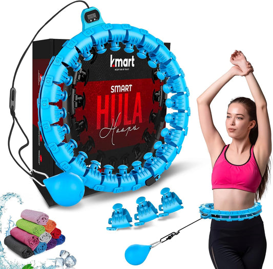 K-mart Blue Smart Hula Hoop with Weighted Ball with Counter