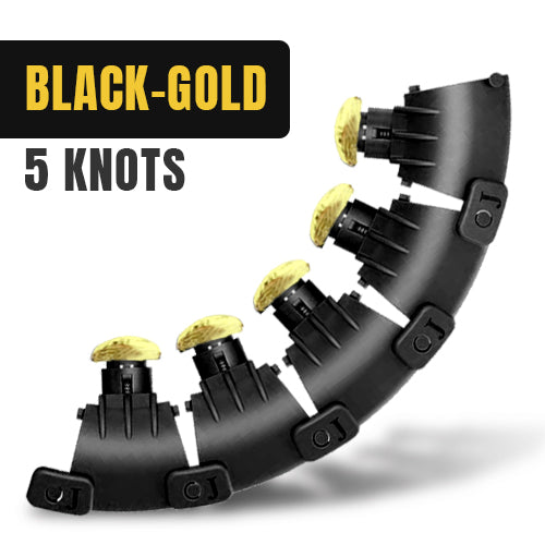 Adjustable Links For K Mart Smart Hula Hoops - Black-Gold 5 Knots - K-Mart
