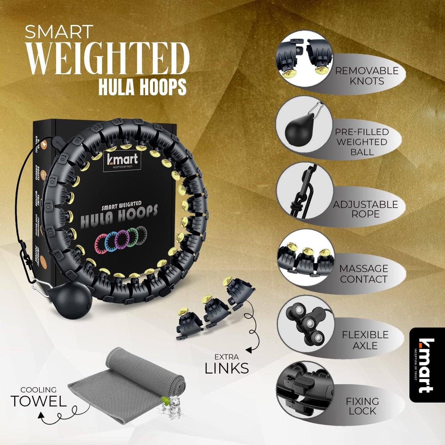 K-Mart Smart Weighted Hula Hoop 24 Detachable Knots